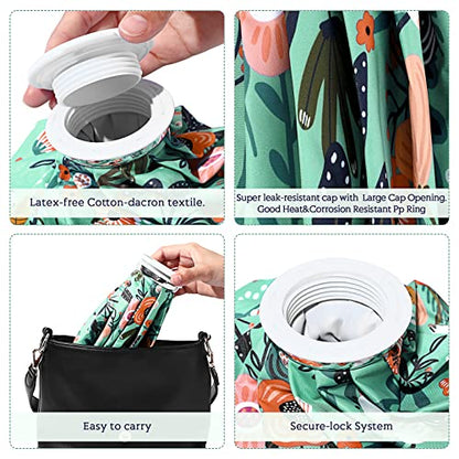 Nuanchu 3 Pieces Ice Bags for Injuries Reusable Ice Pack Hot Cold Water Bag 6, 9, 10 Inches Hot Cold Therapy and Pain Relief Pain Screw Top for Sports Knee Head Leg(Flower Style) - style: Flower Style