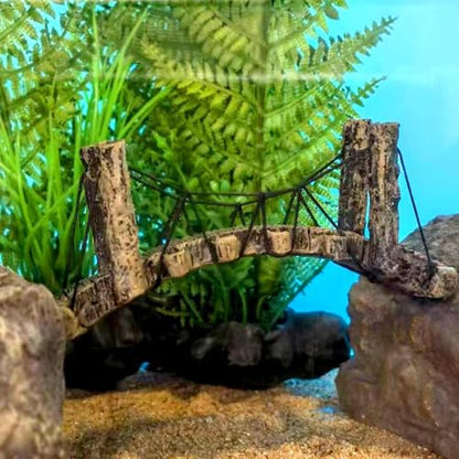 Aquarium Bridge - Arch Drawbridge Decoration, Fish Tank Suspension Ornament | Resin Garden Rope Bridge Ornament, Landscaping Decor for Aquariums Display Habitat Enhancement Accessories