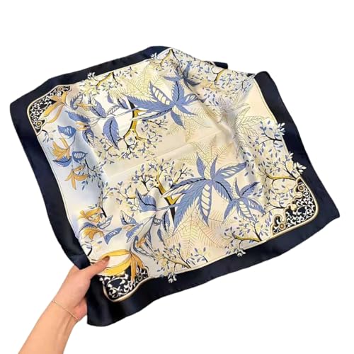Square Silk Scarf Women Shawl Headbands Small Soft Neckkerchief Cat Print Bandana Satin Hijab Scarves - color: 15