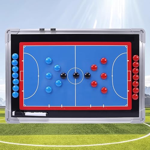 Futsal Tactic Board, Magnetic Soccer Coaching Board with Tactics Magnets and Water-Based Pen, Writable and Erasable, for Teaching Instruction
