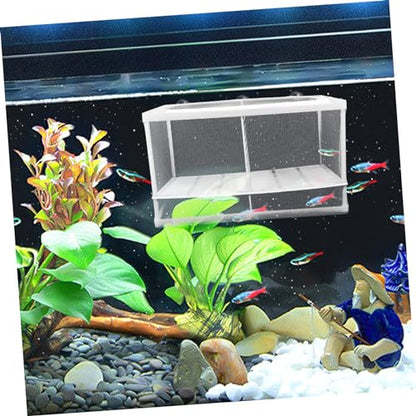 Toddmomy 2Pcs Fish Tank Breeding Box with Suction Cup Aquarium Isolation Net and Partition Large Capacity Fish Hatchery Incubator for Separating Fish and Improving Survival Rate
