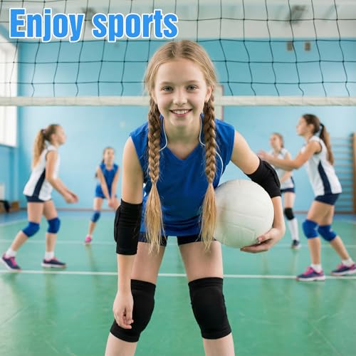 4 Pcs Volleyball Knee Pads and Volleyball Elbow Pads Set, Arm and Knee Pad Protection Set for Sports(Medium)
