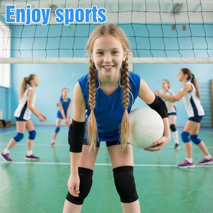 4 Pcs Volleyball Knee Pads and Volleyball Elbow Pads Set, Arm and Knee Pad Protection Set for Sports(Medium)