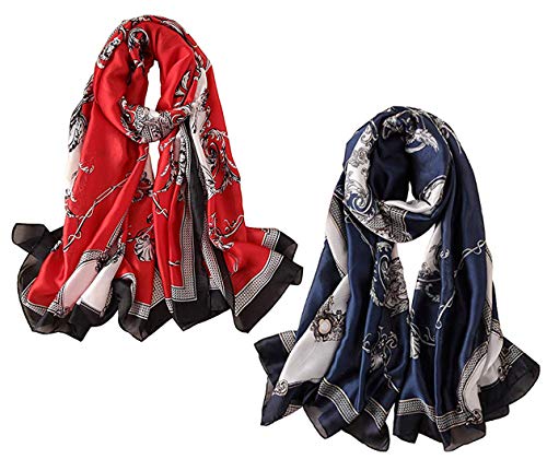 Silk Scarf 100% Mulberry Silk Fashion Scarves Long Lightweight Shawl Wrap - color: W152