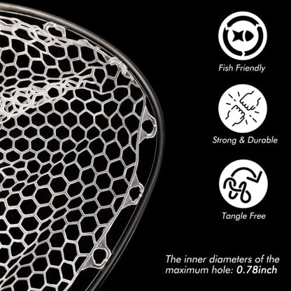 Floating Carbon Fiber Fly Fishing Net, 26" Standard / 37" Long - color: 26" Wading Net (Standard) - Black Carbon