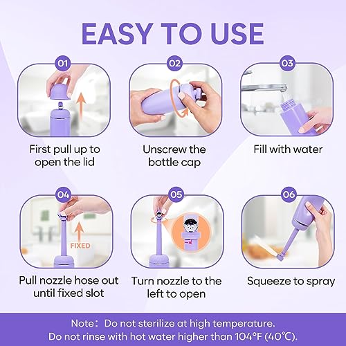 Easy@Home Portable Bidet for Travel - Peri Bottle for Postpartum & Perineal Care Purple + Green