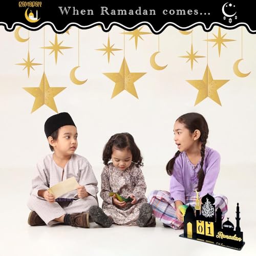 Ramadan Advent Calendar 2026 30 Days Ramadan Countdown Calendars Eid Mubarak Centerpieces Decorations Parties Islam Muslim Decor for Home Office Table