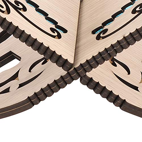 Gavigain Quran Folding Stand Vintage Wooden Carved Book Organizer Collapsable for Muslim Prayer