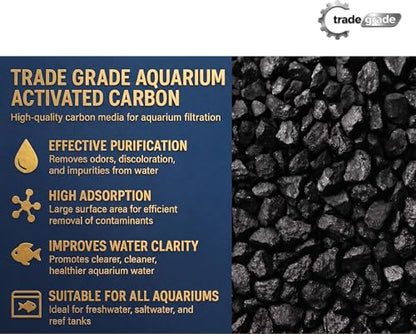 TradeGrade Premium Activated Carbon (1 Gallon) Granular Charcoal Filter Media for Aquariums & Water Purification