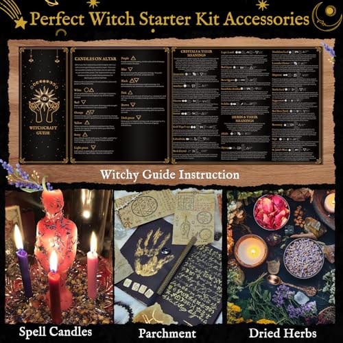 Witchy Advent Calendar 2025 Adult Teens, 25 Day Countdown to Calendar Witchcraft Supplies Crystal Candle Amethyst Altar Witch Gift Wiccan Starter Kit