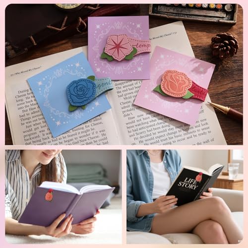 3 PCS Fruit of Spirit Magnetic Leather Bookmarks, Floral Patterns (Faithfulness Gentleness Temperance) of Galatians, Bible-Inspired Page Markers, Gift for Book Lovers, Students, Book Accessories - style: Faithfulness Gentleness Temperance