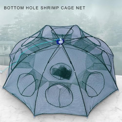 6/8/10/12 Holes Umbrella Fishing Net Cage Shrimp Fish Trap Foldable Fishing Baits Trap Crawfishes Trap Cast Net Cage - size: 12 holes