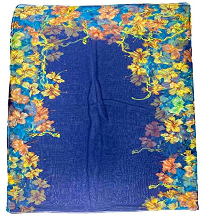 Xyueanlo Scarfs for Women Lightweight Scarves Fashion Print Floral Pattern Scarf Shawls - color: Q-navy Blue