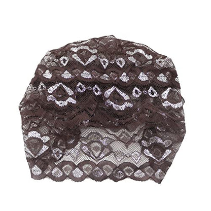 Vpang 5 Pack Womens Muslim Inner Hijab Caps Shiny Lace Head Cover Stretch Beanie Turban Hat Chemo Cap Headwrap Cover - color: Set 3