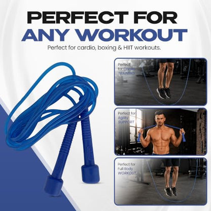 Green Hill Jump Rope for Youth & Adults – Adjustable Nylon Jumping Rope & Skipping Rope - Speed Rope for Fitness, Boxing, CrossFit, Gym & Home Workouts - color: Blue