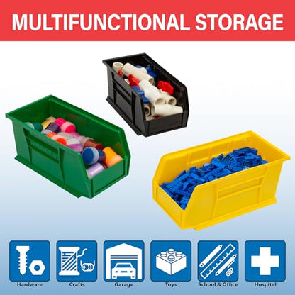 Akro-Mils 30230 AkroBins Plastic Storage Bins, 11"x5"x5", Yellow, 12-Pack | Space-Saving Stackable Bins for Garage, Pantry, Craft Organization - color: Yellow