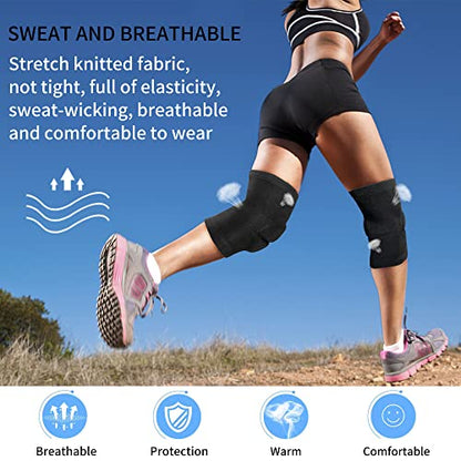 Knee Pads for Adult/Youth,Thicken Anti-Collision Sports Protection Knee Pad | Non-Slip Sports Protection Knee Pad,Elastic & Breathable Knee Brace Ideal for Dancing Football Running Basketball Cycling - size: Adult Large