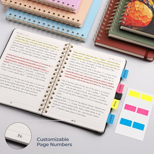 AHGXG Spiral Journal Notebook, 160 Lined Pages, A5 Medium Size (5.7'' x 8.3''), for Men & Women, Journaling, Writing, Work & Office, Hardcover, 100 GSM Thick Paper (Colourful Tree)