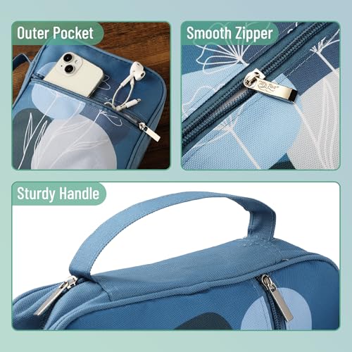 Mr. Pen- Bible Cover Case | Carrying Book Case with Durable Handle and Zippered Pocket, Bible Protective Church Bag for Men & Women, Christian Gifts - color: Blue Bloom