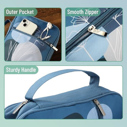 Mr. Pen- Bible Cover Case | Carrying Book Case with Durable Handle and Zippered Pocket, Bible Protective Church Bag for Men & Women, Christian Gifts - color: Blue Bloom