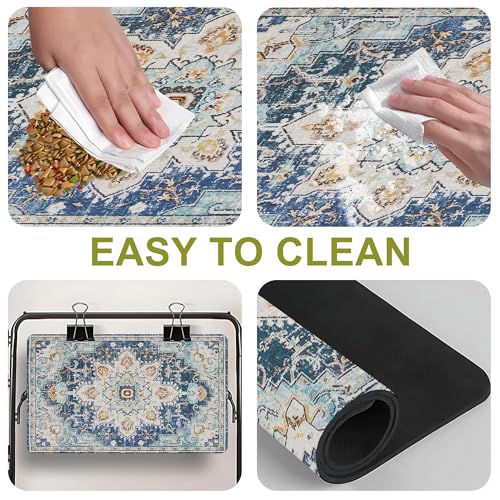 Cat Food Mat Pet Feeding Mats Dog Bowls Mat Cat Water Mat 12x20 Inch Boho7 - color: Bohemia Style 07