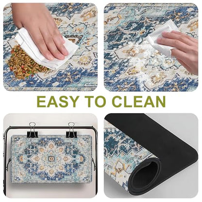 Cat Food Mat Pet Feeding Mats Dog Bowls Mat Cat Water Mat 12x20 Inch Boho7 - color: Bohemia Style 07