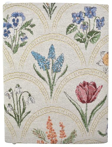 BLBMH 10x7 Fabric Book Covers for Hardcover Paperbacks - WD Flower White - color: Wd Flower White