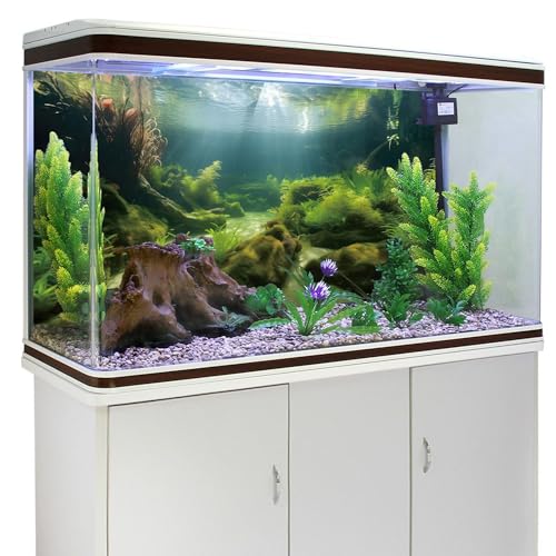 AWERT 36x18 inches Ocean Floor Aquatic Plants Aquarium Background Undersea Theme Aquarium Background Polyester Underwater Fish Tank Background - size: 36x18in/90x45cm