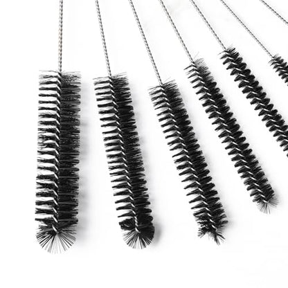 Straw Cleaner Brushes Sets, 24 Pieces Aquarium Filter Brushes, Length 8.26 Inch Stainless Steel Nylon Pipe Brush, Different Width Sizes Water Pipe Brush