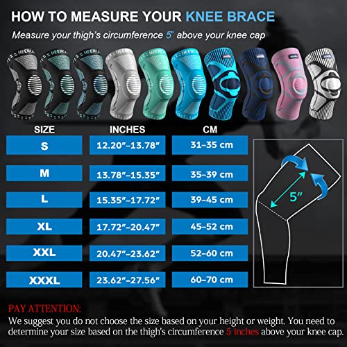 NEENCA Knee Braces for Knee Pain Relief, Compression Knee Sleeves with Patella Gel Pad & Side Stabilizers, Knee Support for Weightlifting, Running, Workout, Arthritis, Meniscus Tear, Men Women. ACE-53 | Patented Patella Gel Pad & Side Stabilizers, Compres