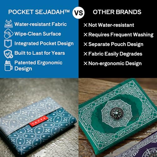 TAKVA The Pocket Sejadah Limited Edition | Portable Waterproof Prayer mat, Muslim Gift, Ramadan Present, Islamic Gift, eid Gift, Travel Prayer mat (Design in Japan, Made in Turkey) (Indomalayan) - color: Indomalayan