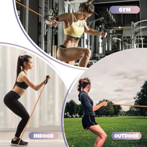 RitFit Single Resistance Exercise Band with Comfortable Handles - Ideal for Physical Therapy, Strength Training, Muscle Toning - Foam Padding Door Anchor and Starter Guide Included - size: 1-5lbs
