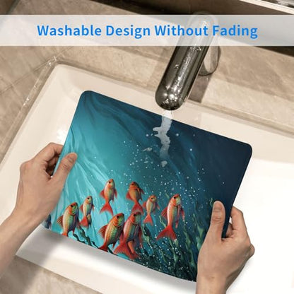 Fish Aquarium Mousepad Pad with Non-Slip Rubber Base, Waterproof Gaming Mousepad Pad Personalized Mousepad Mat Square Computer Mousepad for Office Laptop 10 x 12 Inch