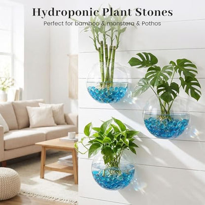 FUTUREPLUSX 1 LB Light Blue Flat Glass Marbles, Glass Pebbles Vase Fillers | Glass Beads, Rocks Fish Tank Aquarium Decor, Table Centerpieces Scatter and DIY Crafts - color: Light Blue-2