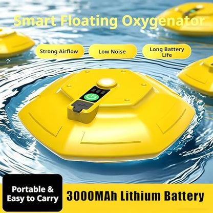 Floating and Rechargeable Bait Bucket Aerator, IPX7 Waterproof with Magnetic Charging,Magnetic Type-C Charging, Ultra-Quiet 3000mAh Battery,Suitable for Live Bait Buckets & Fish Tanks (5–30 Gallons)