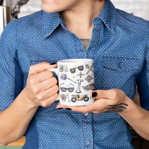 Personalized Father's Day Full Wrap Coffee Mug, Custom Name Ceramic Cup 11oz 15oz, Customized Hat And Sunglasses White Mug, Gift For Dad, Birthday Keepsake Mug For Men, Unique Mug - color: XUA-1124-3693-Father's Day Mug