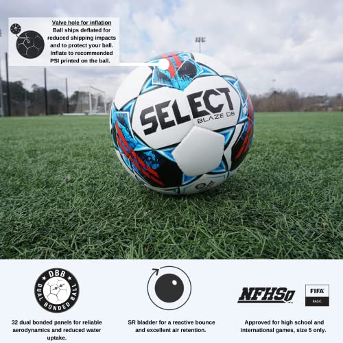 SELECT Blaze DB Soccer Ball - color: White/Red/Blue V22 - 12-Ball Pack