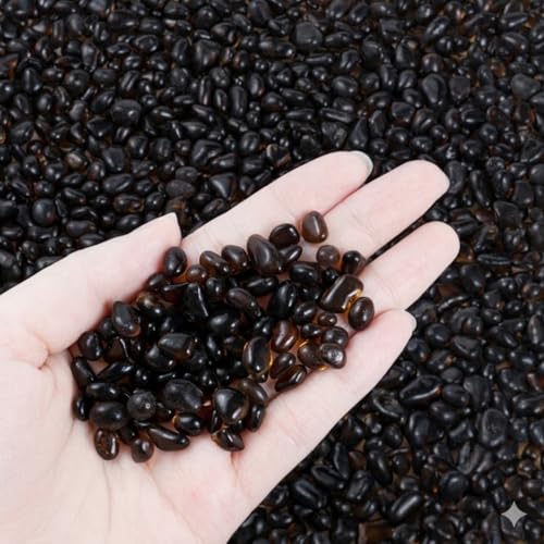 KIJOU Sea Glass Stones Brown 14oz – Premium Polished Glass Pebbles for Vase Fillers, Crafts & Aquarium Decor - color: Light Blue, size: 14oz
