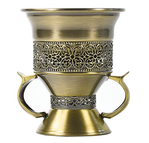 Frankincense Resin Incense Burner, Incense Censer, Bakhoor Burner, Charcoal Incense Burner, Incense Burner with Handle Tongs for Yoga, Spa Aromatherapy - color: Bronze