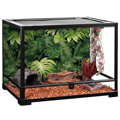 AWERT 30x18 inches Tropical Leaves Terrarium Background Polyester Reptile Habitat Background Rainforest Aquarium Background - size: 30x18in/75x45cm
