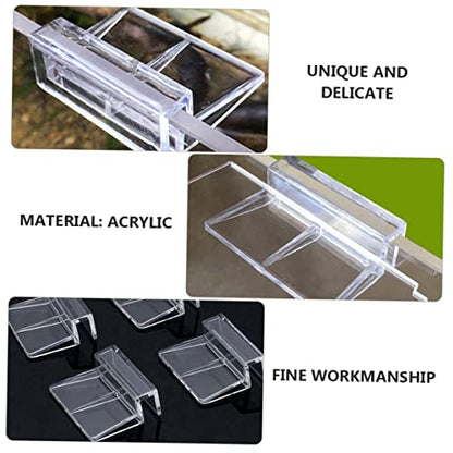 WOONEKY 10pcs Acrylic Fish Tank Support Clips Durable Aquarium Brackets for Glass Covers Safe for Fish and Pets for Open Tanks and Turtle Habitats
