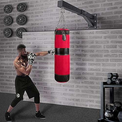 BeneLabel Wall Mount Heavy Bag Hanger, Heavy Duty Punching Bag Stand, Boxing Bag Bracket for Home Gym Indoor Outdoor, 800 LB Capacity - color: Length Adjustment 17-25