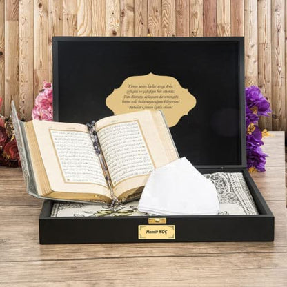 Customizable Islamic Gift Box For Men | Quran Prayer Rug Tasbih Skullcap Set | Islamic Birthday Gift For Him | Muslim Wedding Gift | Islam Gift For Dad Boyfriend