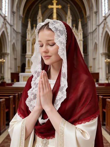 Leimandy Infinity Chapel Veil Hijab Scarf Head Wrap for Muslim V96 - color: Burgundy