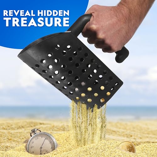 National Geographic Metal Detector Sand Scoop and Shovel Tool Set | Metal Detecting Sand Scoop, Compact Shovel, Beach Sand Sifter, Treasure Hunting Accessories, Durable Tool Set