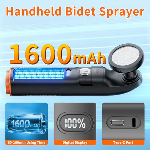 여행용 휴대용 비데 및 샤워, 2.5L 및 1600mAh 충전식 캠핑 샤워, 샤워헤드 비데 스프레이 2개, 2가지 모드 방수 핸드헬드 비데, 하이킹, 여행용 야외 샤워 키트