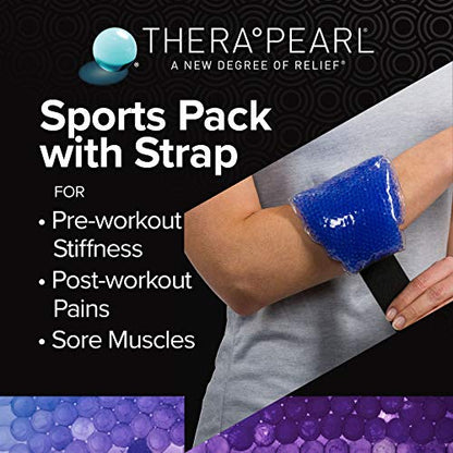 TheraPearl-14070 Color Changing Reusable Hot Cold Pack with Strap, Sports Size Ice Pack with Gel Beads, 11" x 4.5" - size: 11" x 4.5", style: New Version