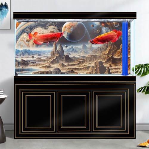 24X16IN Cosmic Spaceterrarium Background, Cool Parallel Space Themed Aquarium Reptile Habitat Background, Aquarium Background with 10EVA Double-Sided Tape - color: space02, size: 24X16in/60X40cm