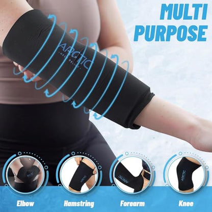 2 Pack | Premium Elbow Ice Pack Wrap & Knee Ice Pack Wrap - Ice Sleeves, Reusable Gel Ice Wrap, Elbow Cold Compression, (Large) - size: Large (2 Pack)