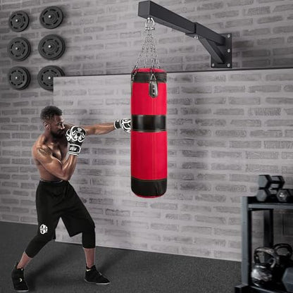 SELEWARE Wall Mount Heavy Bag Hanger Heavy Duty Punching Bag Hanger | 500LB Capacity Adjustable 360° Swivel Heavy Bag Bracket for Home Gym Indoor Outdoor Boxing, Muay Thai and MMA Training - size: B: 17"-25" length (with chain)
